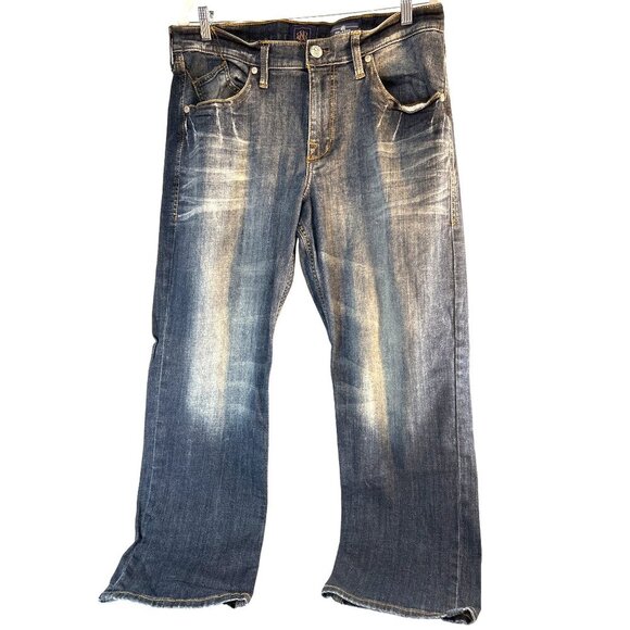 Rock & Republic Other - Rock & Republic Mens Jeans Relaxed Straight 5 Pocket Med Wash Blue Feathered Siz